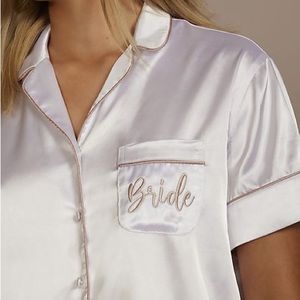 David’s Bridal Satin Bride Pajama set
